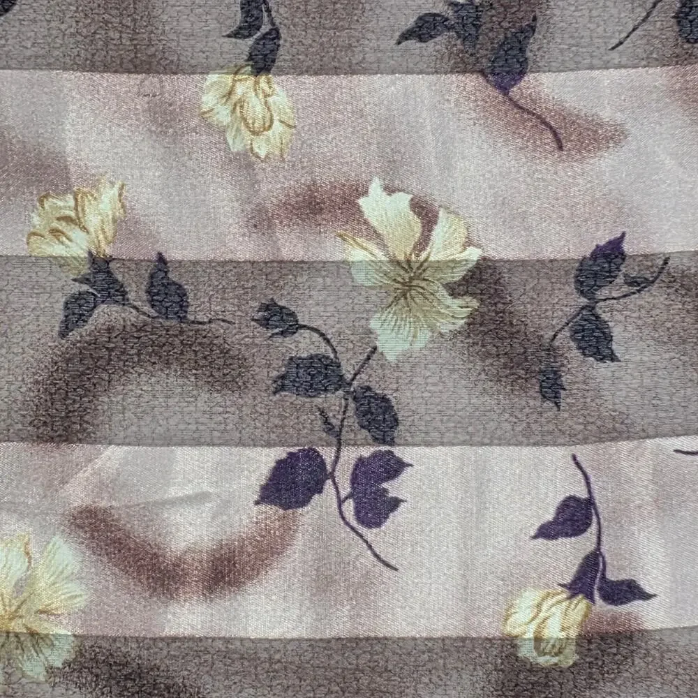 VINTAGE 100% SILK FLORAL STRIPE SCARF – 20